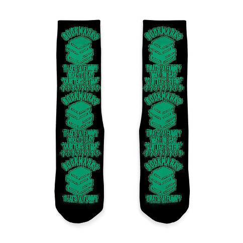 Bookmark? Quitter's Strip Green Socks